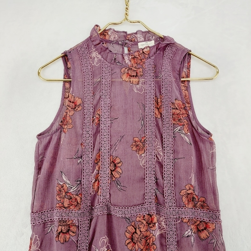 NEW Mason & Belle Plum Pudding Floral Summer Chiffon Boho Romantic Dress P6709 - Picture 3 of 9